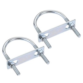 TA-VIGOR 2 sets M8 Round U-Bolts, 60mm Inner Width 100mm Length Steel U-Bolts with Nut, Plate for Attaching Piping Conduit Cable Tube Brackets Boat Trailer