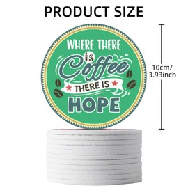 Generic Trillion 12 Pack Felt Cup Coasters for Drink, Absorbent Coasters for Coffee, Coffee Pattern Design Drink Coasters, Tri-Coaster-17