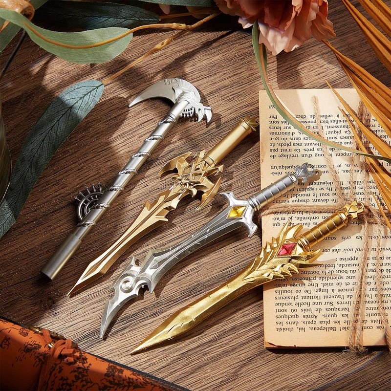 Zonon 12 Pack Ancient Sword Pens Set Fun Novelty Dragon