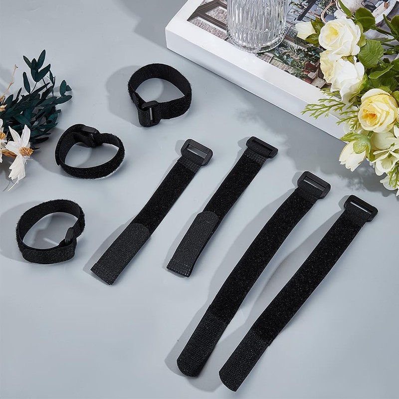 GORGECRAFT 30Pcs Soccer Goal Net Attachment Straps Black Soccer Net