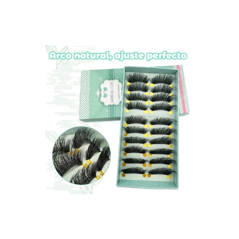 de Pestañas Postizas de Mink Sintético, 20 Pares Naturales para