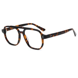 Firmoo Blue Light Filter Glasses Without Prescription Classic Aviator Glasses Acetate UV Protective Glasses Blue Light Blocking Glasses Computer Glasses Unisex, Tortoise