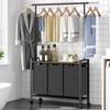 Laundry Sorter 3 Section With Extendable Hanging Bar, Heavy Duty