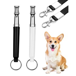 AORHOFJ 2 Pack Dog Whistle Against Barking, Used for the Back Call, Dog Whistle Against Barking, Dog Whistle High Frequency Silent, Adjustable Dog Whistle Against Barking, with Lanyard