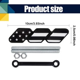 WINUERK Tri-Color Grille Badge Emblem, TRD Grille Decor Badge, 3-Color Upgrade Emblem, Car Decoration Accessories Fit for Tacoma 4Runner Tundra Sequoia Rav4 Highlander (Black Flag)