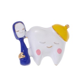 ONLYJUMP Dental Teeth Brooch Pins for Women Girls Cute Teeth Tooth Brush Enamel Brooch Summer Cartoon Health Logo Pins Dainty Medical Jewelry Gift (YELLOW)