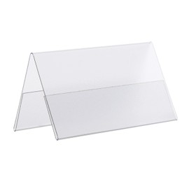 VKF Renzel USA Corp. Pack of 25 Tent Card Holders, Double-Sided Clear Sign Holders For Business Cards And Table Place Cards, 3.5 Inches x 2 Inches