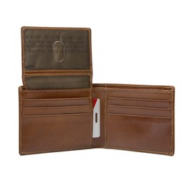 Tony Perotti Men's Italian Leather Bifold Wallet With ID Window Flap, Card Holders, Pocket Size 4.5"(w) - Eco-Friendly Vegetable-Tanned Full Grain Leather Wallet Made in Italy