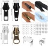 114 Pcs Zipper Repair Kit, Metal Zipper Pull Replacement Zippers