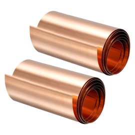 QUARKZMAN Copper Sheet Roll Metal Foil Plate 1000 mm x 80 mm x 0.1 mm Pack of 2