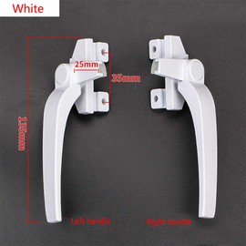 1x Window Handle Locking Double Glazing Universal Espag Window Handle, Left Hand/Right Hand,White/Black,Various Colors