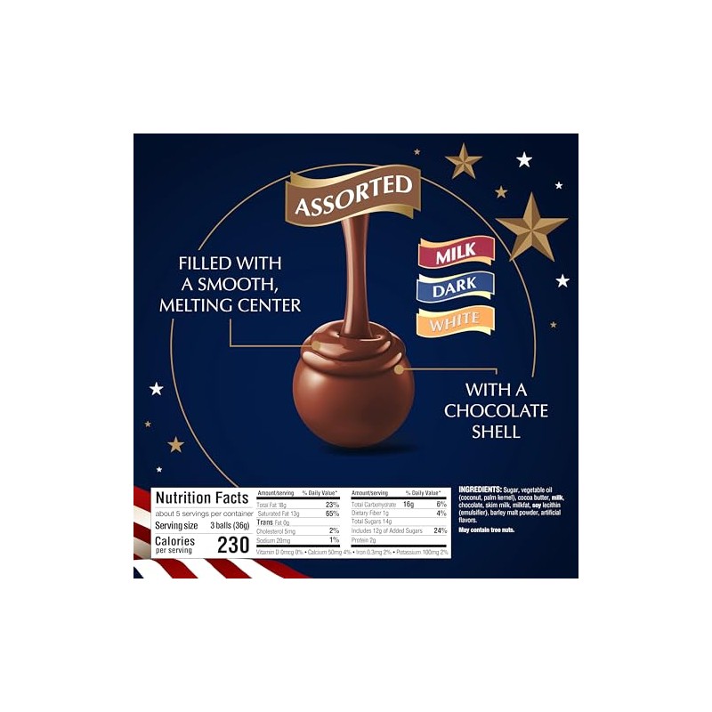 Lindt LINDOR Assorted Chocolate Candy Truffles Limited Edition USA 250th