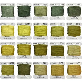 Premium Rainbow Color Embroidery Floss bobbins - Cross Stitch Threads - Friendship Bracelets Floss - Crafts Floss - 20 Bobbins Per Pack Embroidery Floss, Light Moss Green,Gradient