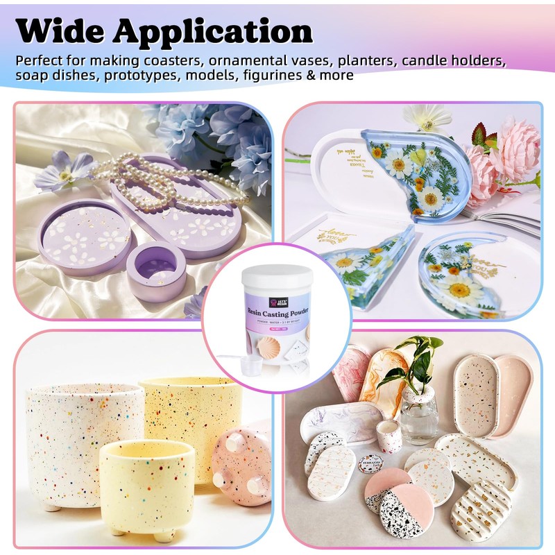 LET'S RESIN Resin Casting Powders Starter Kit, 1000g Fast Cured