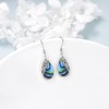 CRMAD Sterling Silver Abalone Earrings for Women Celtic Leverback Dangle