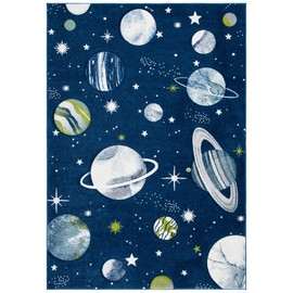 SAFAVIEH Carousel Kids Collection Accent Rug - 2' x 3', Navy & Ivory, Non-Shedding & Easy Care, Ideal for High Traffic Areas for Boys & Girls in Playroom, Nursery, Bedroom (CRK103N)
