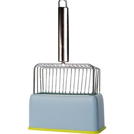 DUSTNIX Cat Litter Scoop, Metal Scooper, Deep Shovel, Ergonomic Handle, Kitten Poop Sifting, Durable, Heavy Duty Speed Sifter, for Litter Box