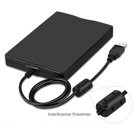 USB External Floppy Disk Drive Portable 3.5 inch Floppy Disk Drive USB Interface Plug and Play Low Noise for PC Laptop Black