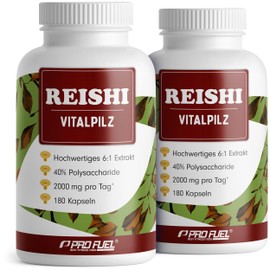 Reishi Kapseln 360x - 2000 mg Vitalpilz-Extrakt aus Ganoderma lucidum - hochwertiges Reishi-Extrakt (6:1) mit 40% bioaktiven Polysacchariden (800 mg pro Tag) - Vorrat für 120 Tage