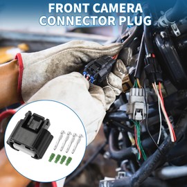 A ABSOPRO 4 Pin Front Camera Connector Plug 1.5mm Series Female Wire Terminal Connector for Nissan Maxima 2016-2018 Plastic Tin-Plated Copper Black 1 Set