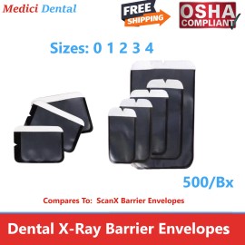 AMgoods Dental X-Ray Phosphor Plate Barriers Barrier Envelopes Size 0, 1, 2, 3, 4, 500Bx - Size 1