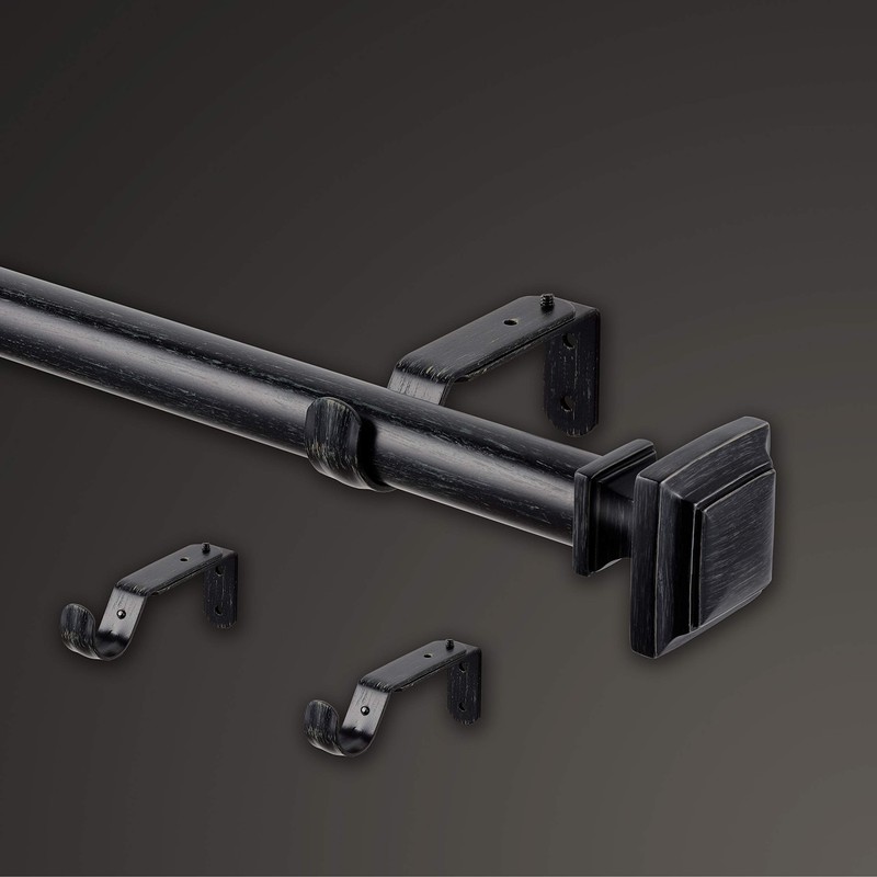 MODE Farmhouse Collection 1 1/8" Diameter Curtain Rod Set with