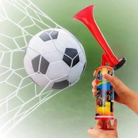 Air Pump Trumpet Horn - Loud Noise, Prank, Parties, Cheerleading Fans, Soccer, Motor Sports Fans, Supporters, Safety, School, Picnics, Road Crossings, Herd, Alert Warning, Bright Colour (Large)