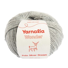 Wonder Yarn DK Weight - Superwash Merino Wool Blend, Soft, 50g/123yd - Machine Washable for Sweaters, Blankets & Accessories - Beautiful Stitch Definition - Pale Silver Dream, 1 Ball