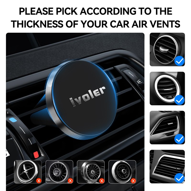 iVoler Universal Car Holder Aluminium Pack of 2, Black