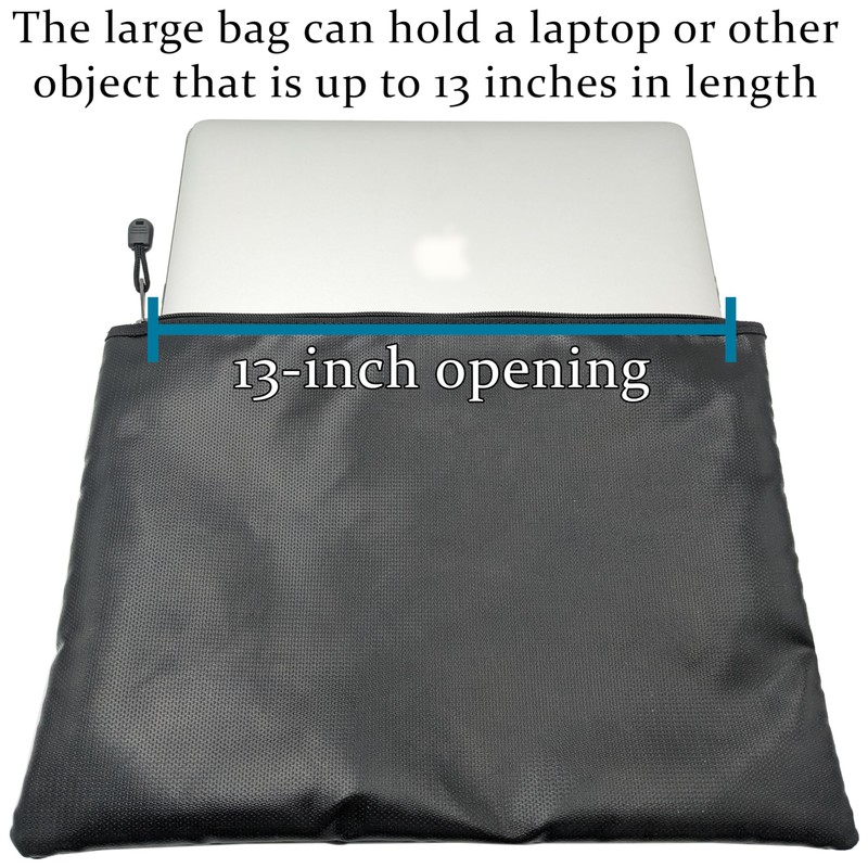 Set of 3 Fireproof Zipper Bags, Includes Large 15"x11", Medium