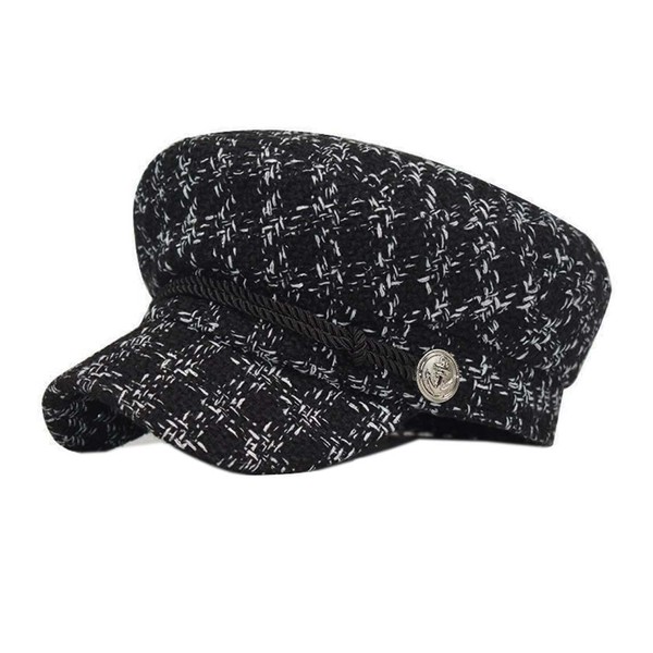 XLKJ Fashion Women's Beret Hats Houndstooth Beret Hat Elegant Casual