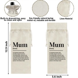 QZJ Mom Wine Bag - Appreciation Gift for Mum Birthday, Mother's Day - Mother Definition