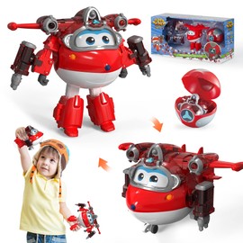 Super Wings Toys Action Figure 5" Transformable Jett Robot Airplane Toy Equipment Upgraded for Kids 3+ Birthday Gifts for Kids