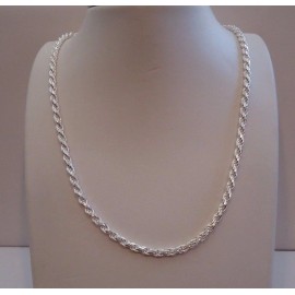 Unbranded 925 STERLING SILVER DESIGNER ROPE CHAIN /18 INCH LONG/ 3.5MM THICK /ITALIAN MADE