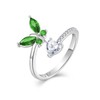 Vemhel Butterfly Ring 925 Sterling Silver Open Adjustable Bypass Ring