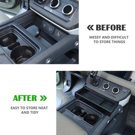 JONKOKO Dual-Layer Car Center Console Organizer Tray Compatible with Land Rover Defender 2020-2025,Center Console Storage Box, ABS Console Storage Tray Organizer Interior Accessories