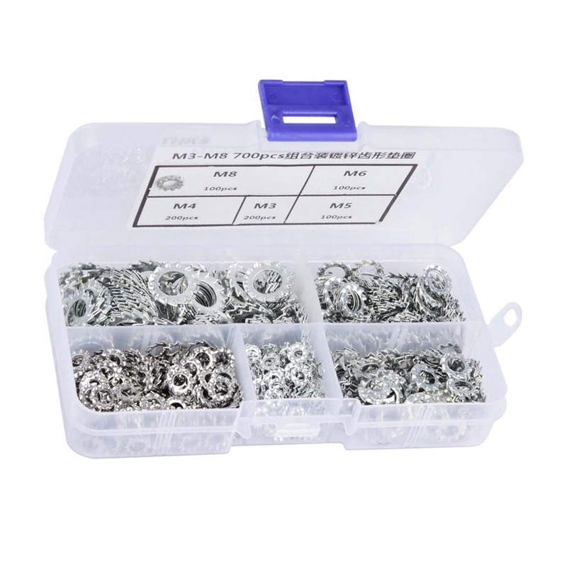 Tooth Washers, 700 Pieces Toothed Washers, Galvanised Flap Discs, External