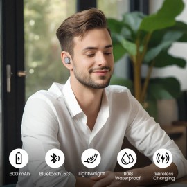 TOZO T10 Wireless Earbuds In-Ear Deep Bass Bluetooth 5.3 Headphones Waterproof - Gray