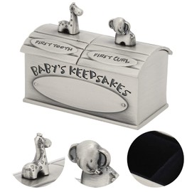 Cait Baby Keepsake Box,My First Tooth Box Wide Application Not Easily Fade for Baby Tooth Memorial Collection for Baby Hair Memorial Collection(Ancient tin)