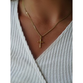 My Gold Estelle Women's / Girls' Cross Pendant 375/750 Gold (Without Chain) Real Yellow Gold (9/18 Carat) 27 mm x 13 mm Gold Cross, Yellow Gold, No Gemstone