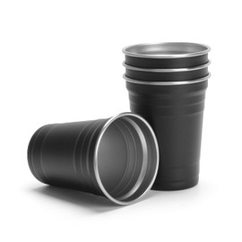 YACEYACE Black Metal Cups for Drinking, 4Pack 18oz Aluminum Cups, Black Steel Cups, Black Stainless Steel Glasses for Party, Home, Travel, Camping