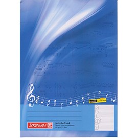 Brunnen 1046340 Sheet music (A4, 8 sheets, ruling 14, with extra pages), assorted colors