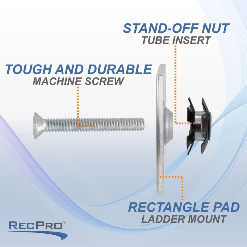 RecPro Rectangle Ladder Pad with Screw and Star Nut for