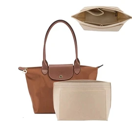 Gastinsave Bag Organiser Insert for Longchamp Tote Bag Organiser Handbags Backpack Organiser Insert (Beige-M)