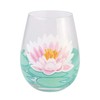 Enesco Designs by Lolita Lotus Hand-Painted Artisan Stemless Wine Glass,