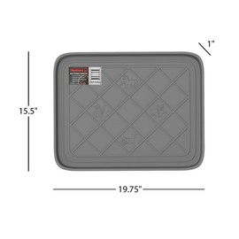 Stalwart 75-ST6105 Weather Boot Tray-Small Water Resistant Plastic Utility Shoe Mat for Indoor and Outdoor Use in All Seasons (Grey), 19.8 x 15.5 x 1 inches, Light Gray