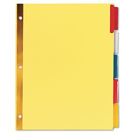 Universal 21874 Extended Insert Indexes Assorted Color 5-Tab, Letter, Buff, 6 Sets/Box