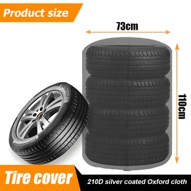 JNNJ Waterproof Tyre Storage Bag, Car Tyre Covers for Storage, Anti-Dust Storage Bag for Car Tyres, 210D Car Wheel Bags, Tyre Cover, Car Accessories (Black)