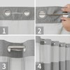 eachope Extra Long No Hooks Needed Linen Textured Shower Curtain