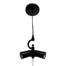 Cloth & Wire Satin Black Pendant Light Fixture for 3 Lights, Vintage Ceiling Hanging Light Fixture with Fabric Cord for Home Lightning